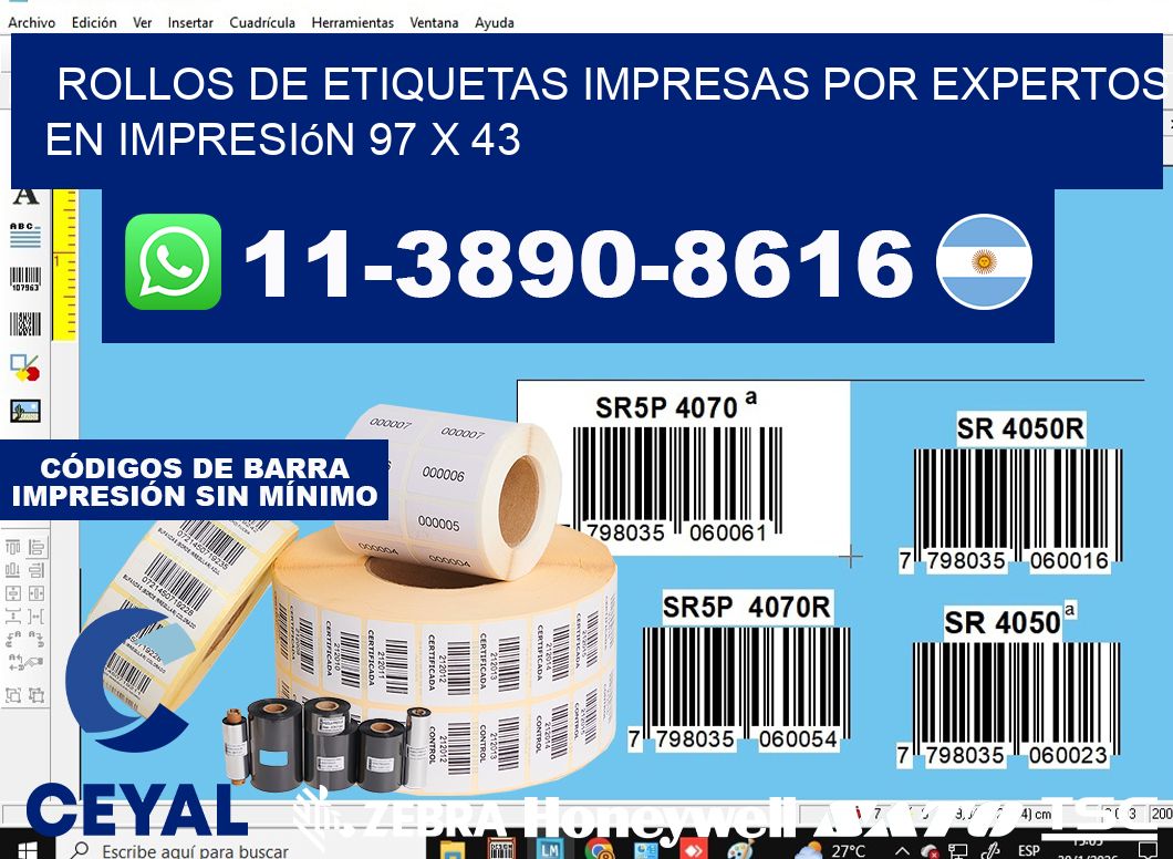 rollos de etiquetas impresas por expertos en impresión 97 x 43
