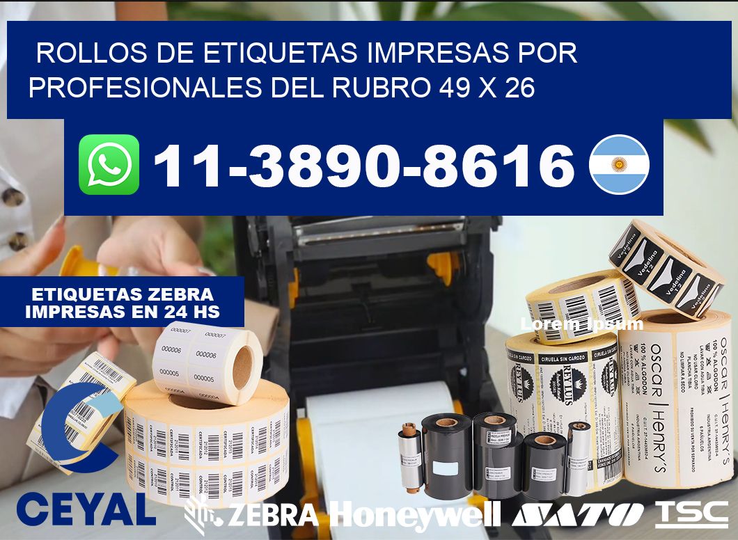 rollos de etiquetas impresas por profesionales del rubro 49 x 26