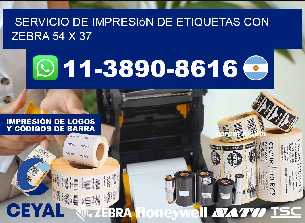 servicio de impresión de etiquetas con Zebra 54 x 37