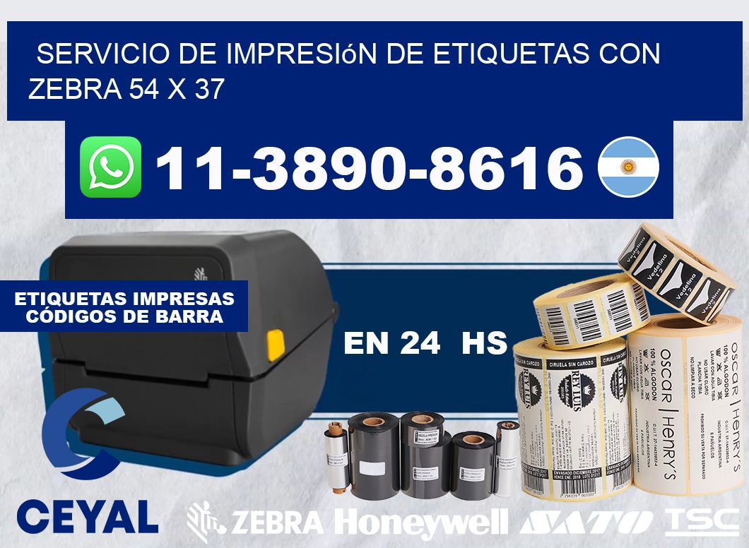 servicio de impresión de etiquetas con Zebra 54 x 37