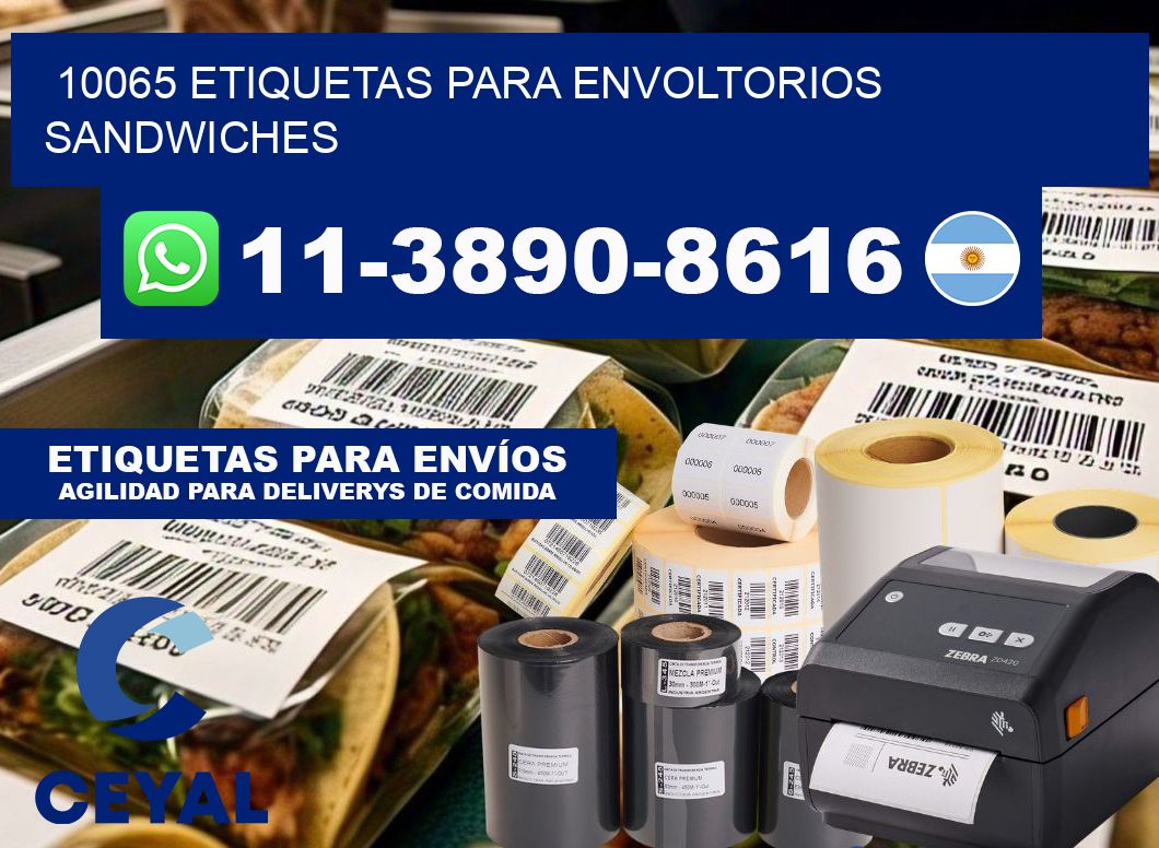 10065 etiquetas para envoltorios sandwiches