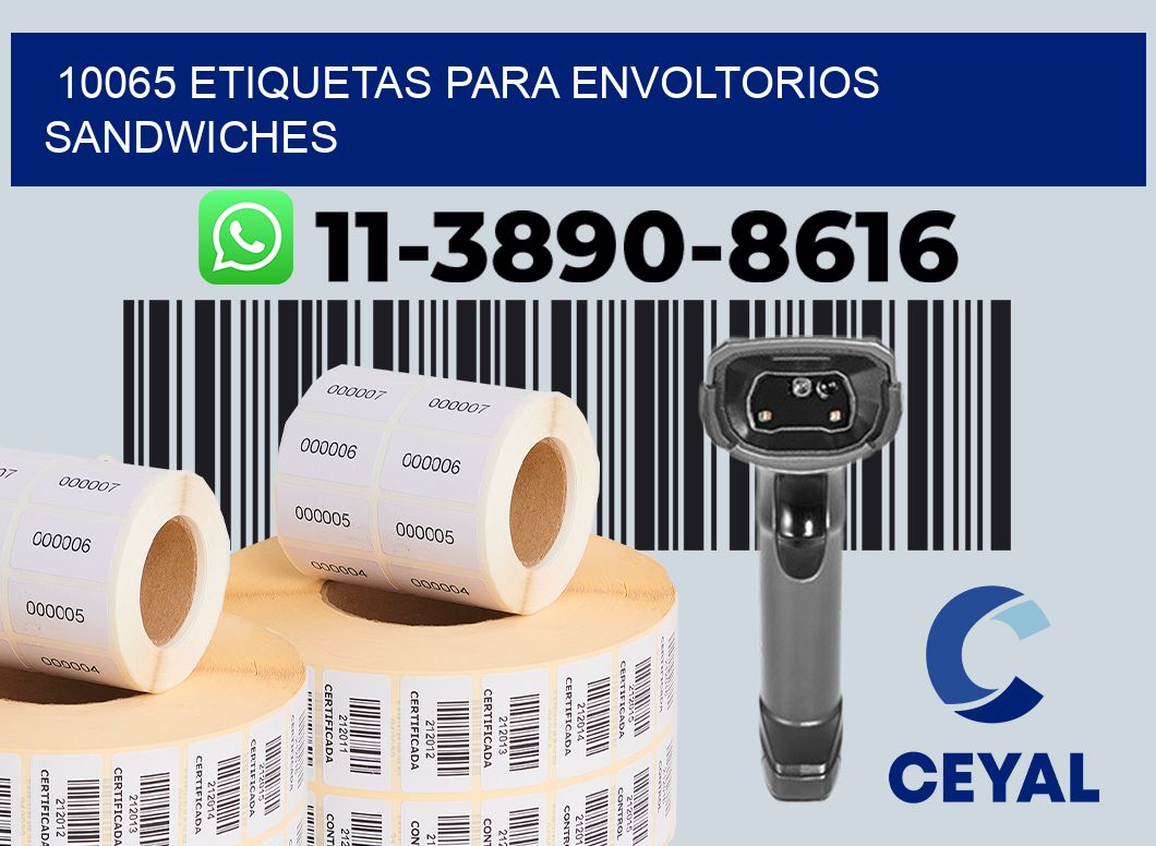 10065 etiquetas para envoltorios sandwiches