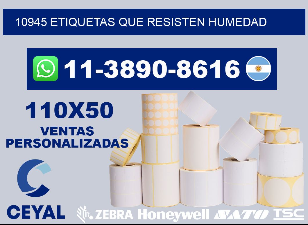 10945 etiquetas que resisten humedad
