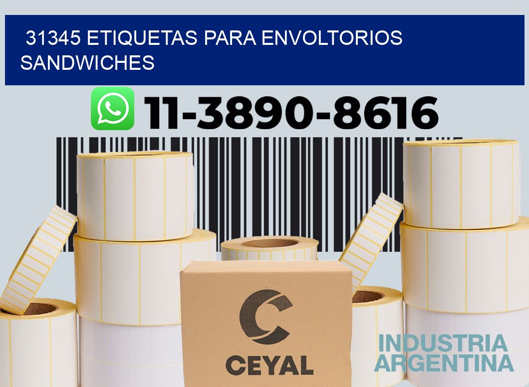 31345 etiquetas para envoltorios sandwiches