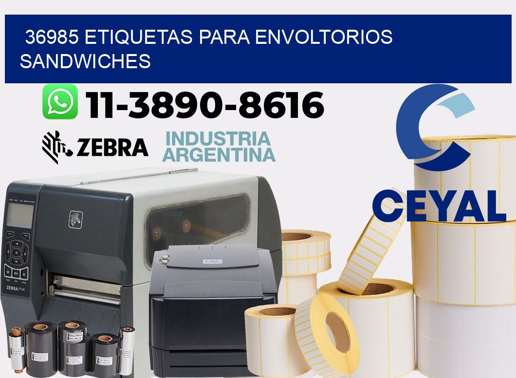 36985 etiquetas para envoltorios sandwiches