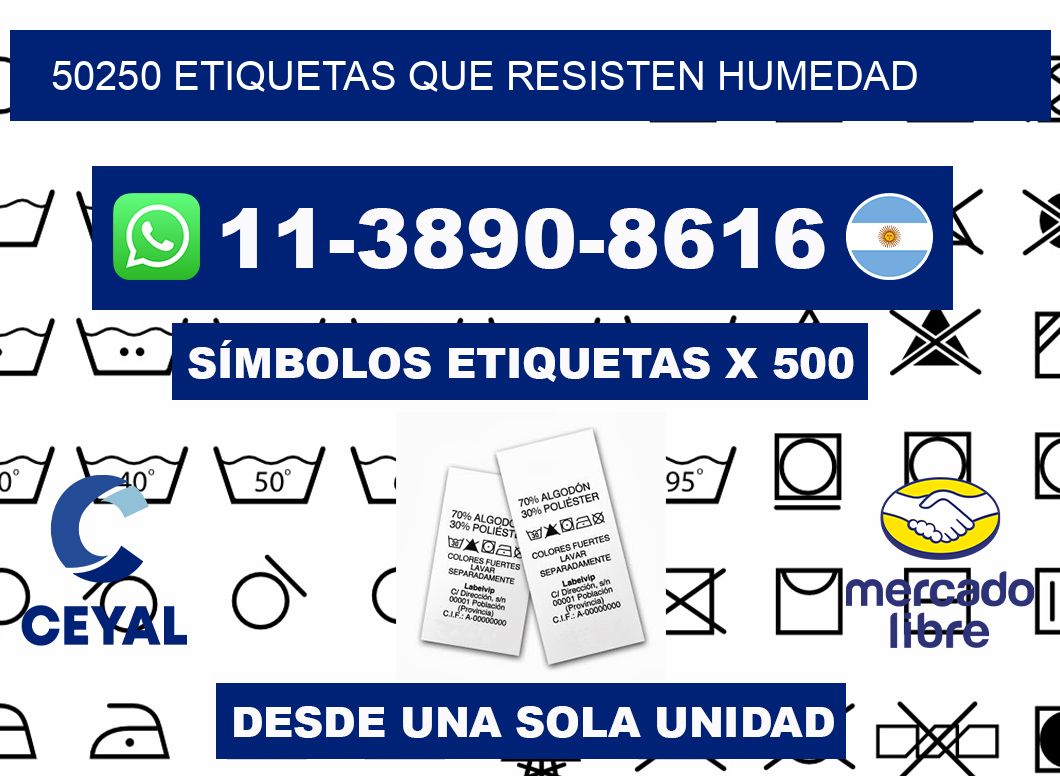 50250 etiquetas que resisten humedad