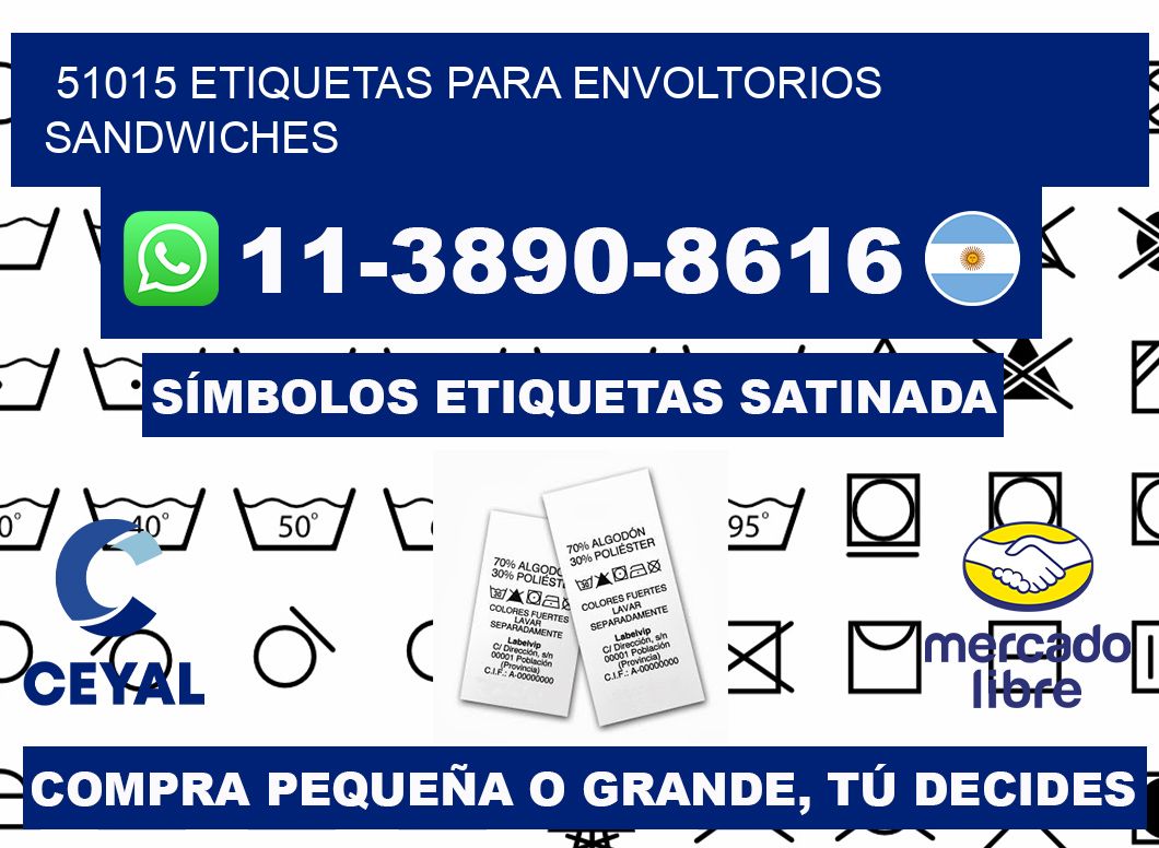 51015 etiquetas para envoltorios sandwiches