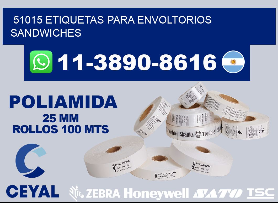 51015 etiquetas para envoltorios sandwiches