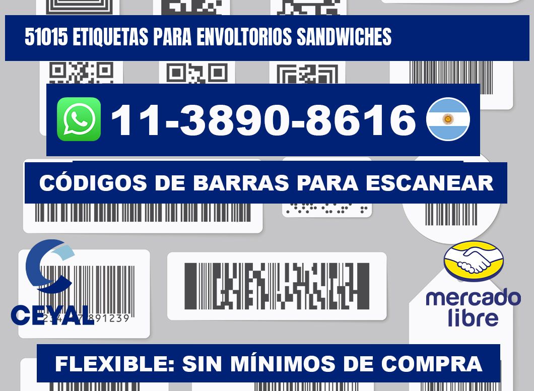 51015 etiquetas para envoltorios sandwiches