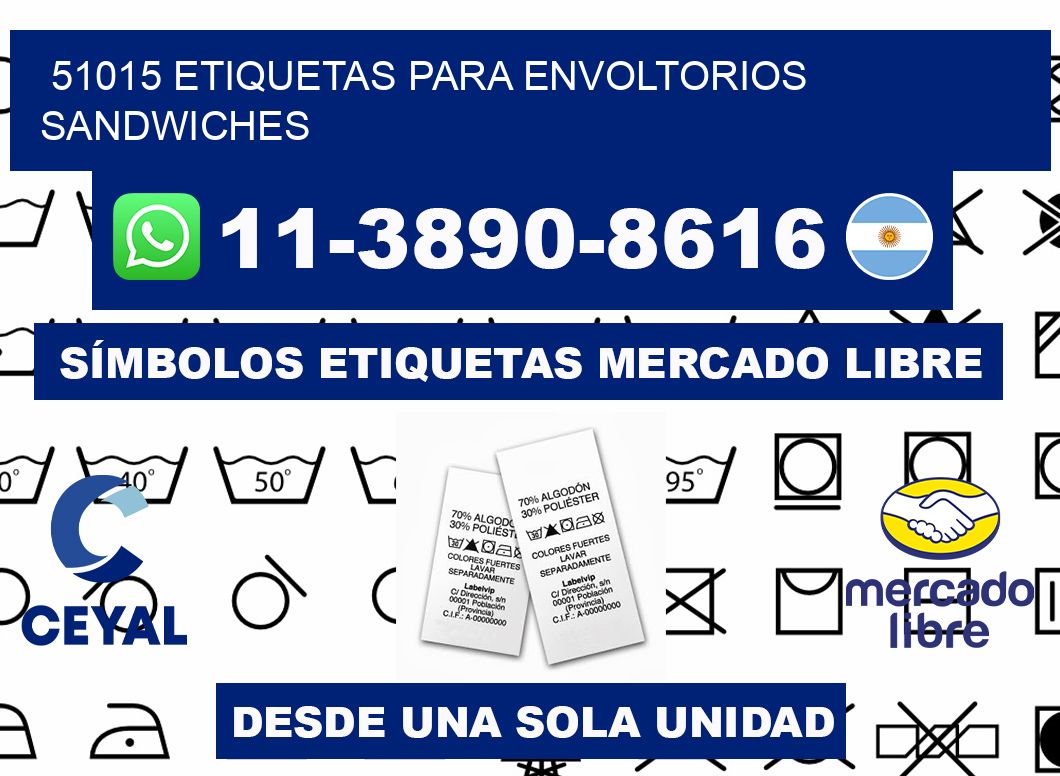 51015 etiquetas para envoltorios sandwiches