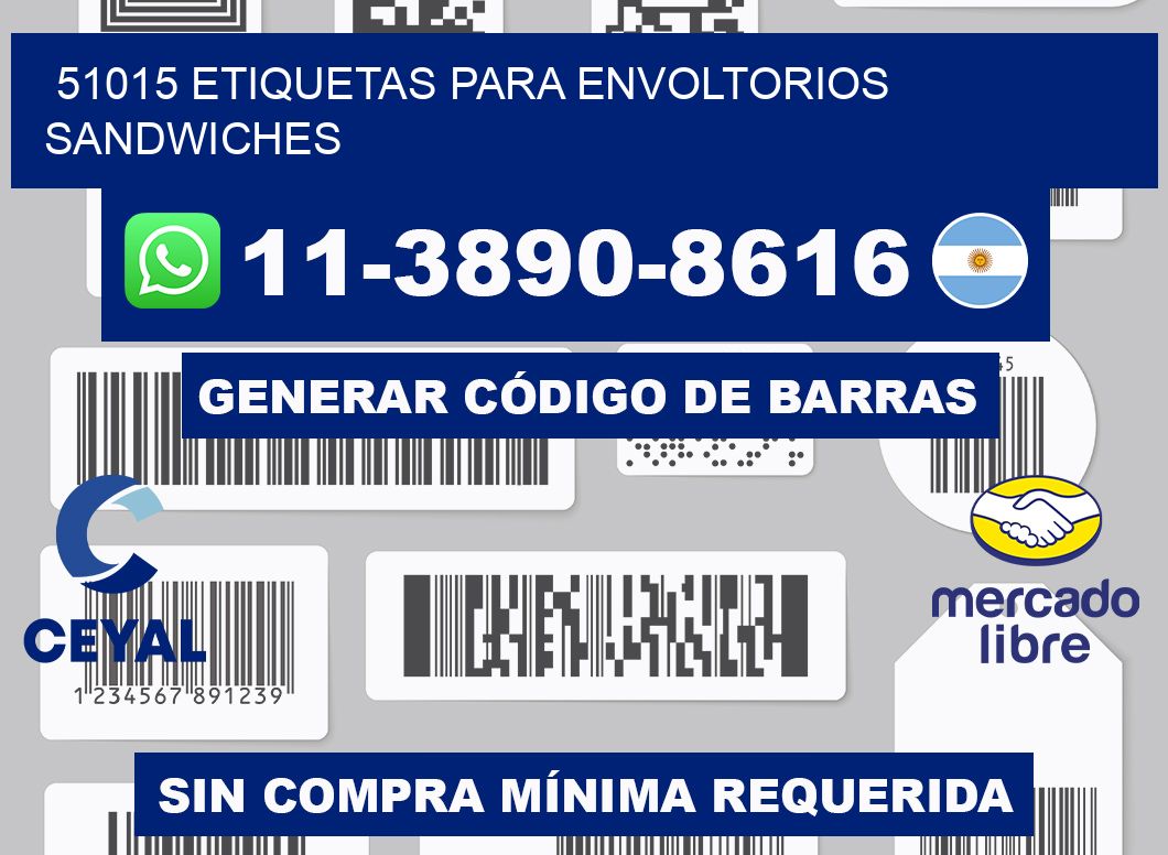 51015 etiquetas para envoltorios sandwiches