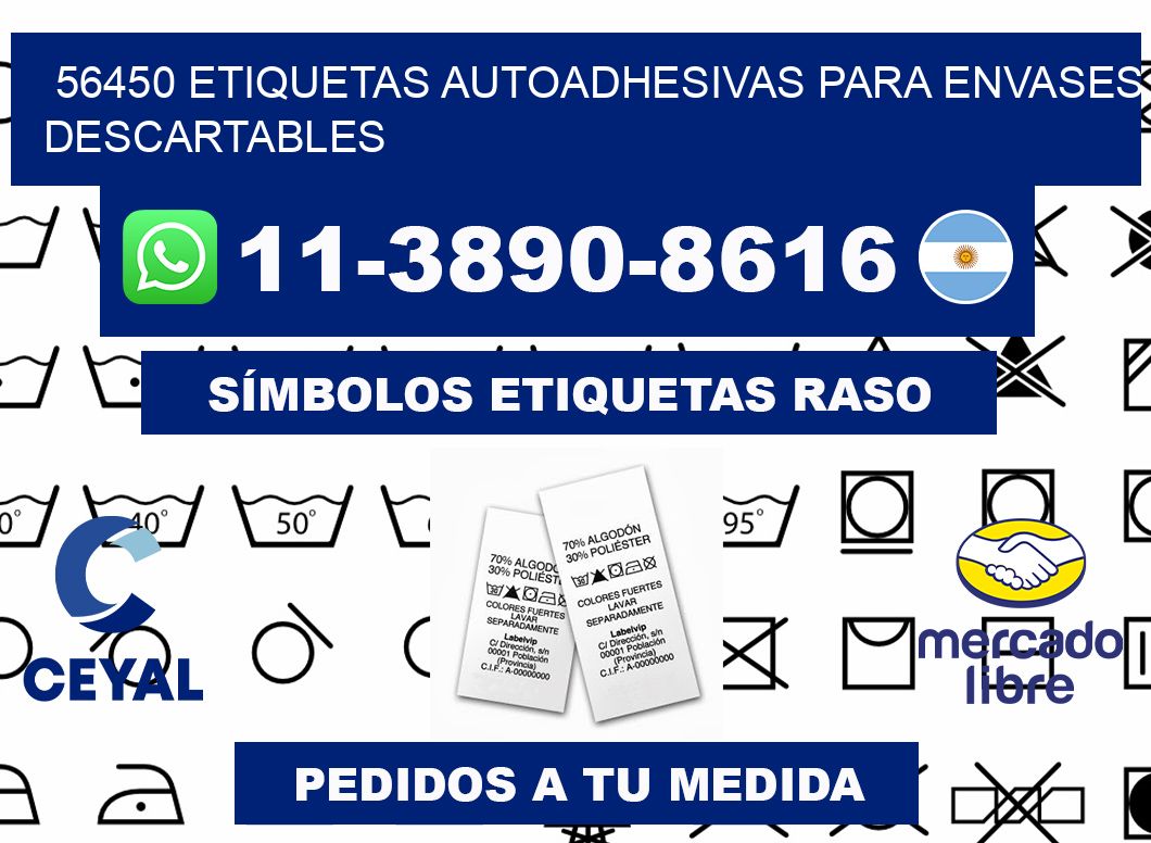 56450 etiquetas autoadhesivas para envases descartables
