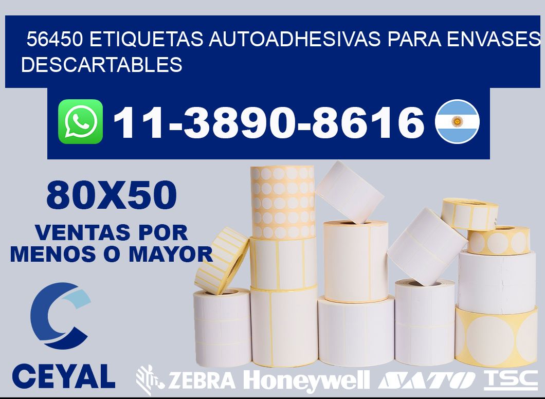 56450 etiquetas autoadhesivas para envases descartables