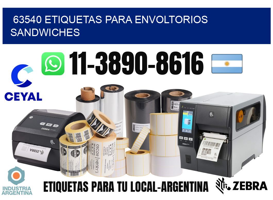 63540 etiquetas para envoltorios sandwiches