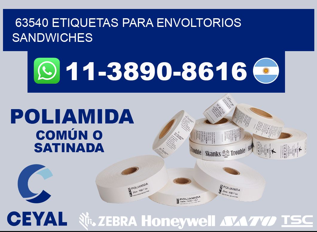 63540 etiquetas para envoltorios sandwiches