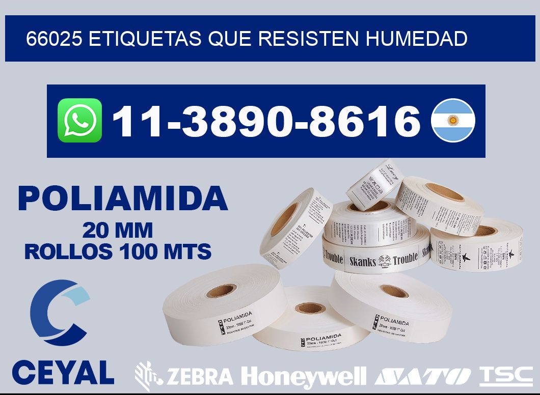 66025 etiquetas que resisten humedad