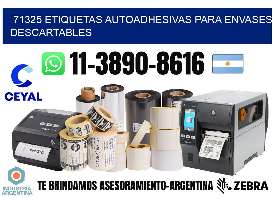 71325 etiquetas autoadhesivas para envases descartables