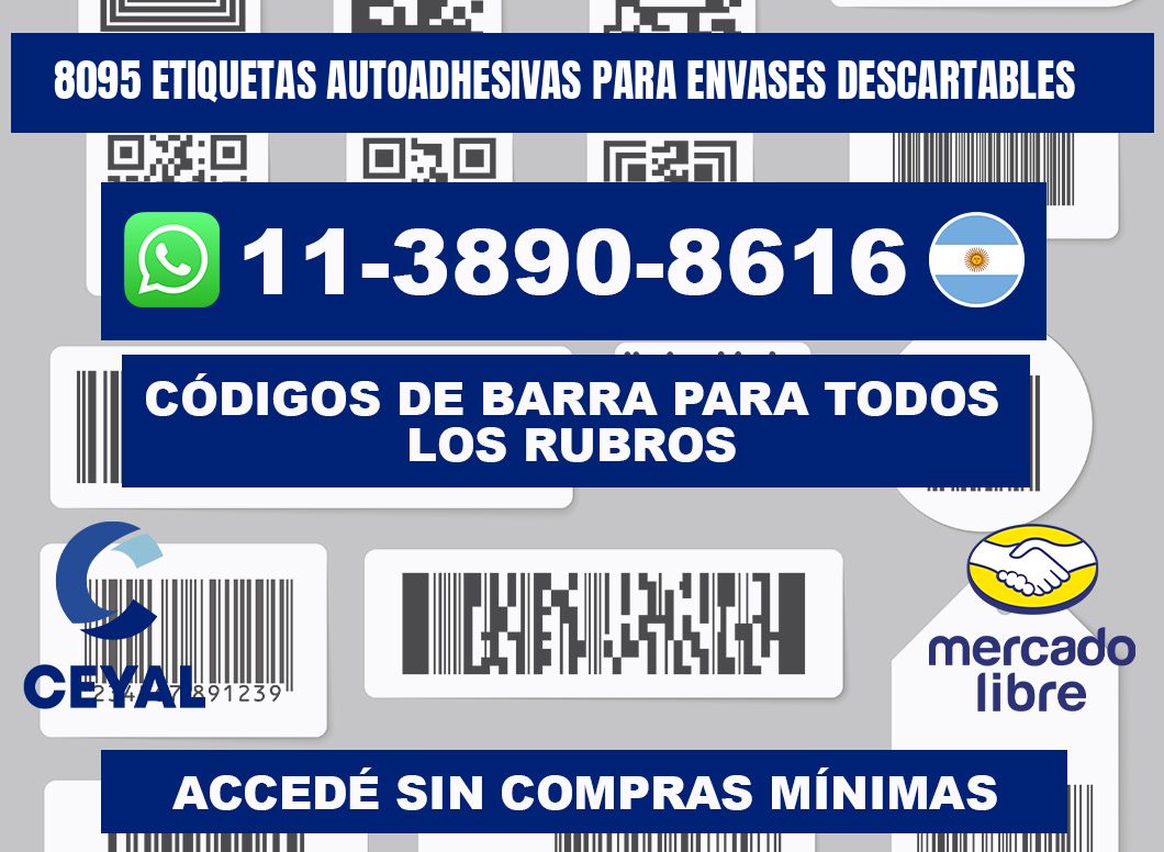 8095 etiquetas autoadhesivas para envases descartables