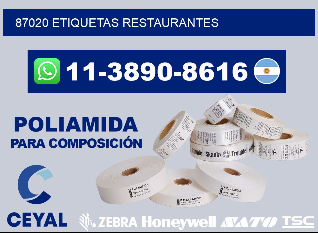 87020 etiquetas restaurantes