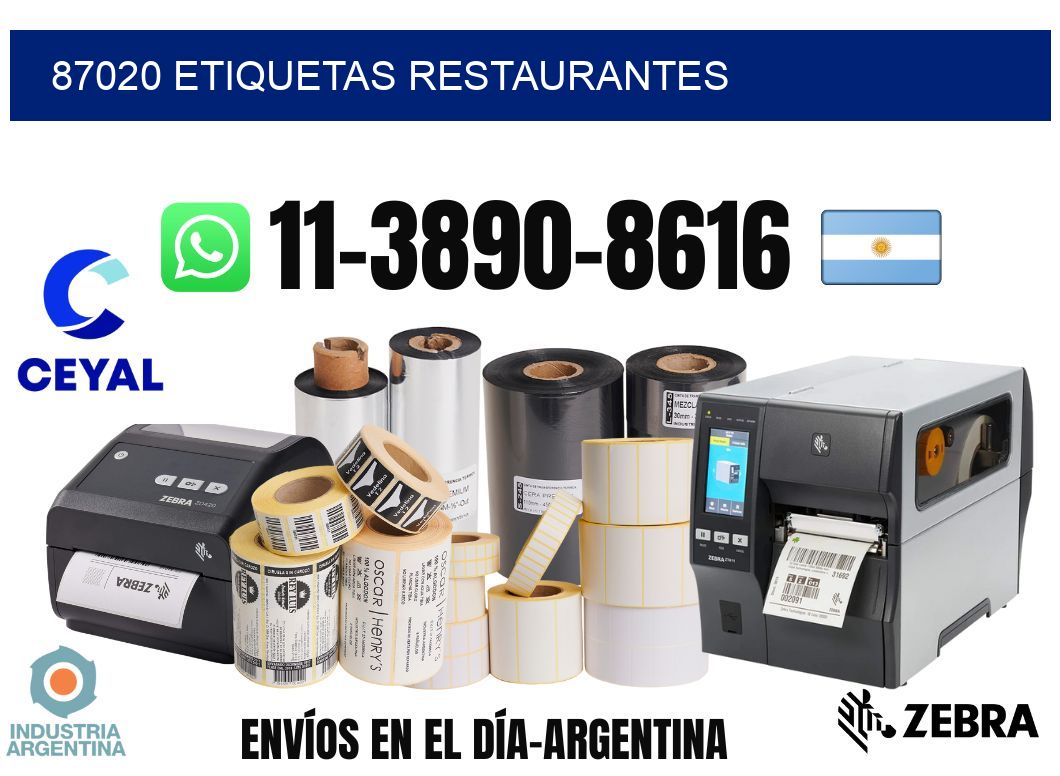 87020 etiquetas restaurantes