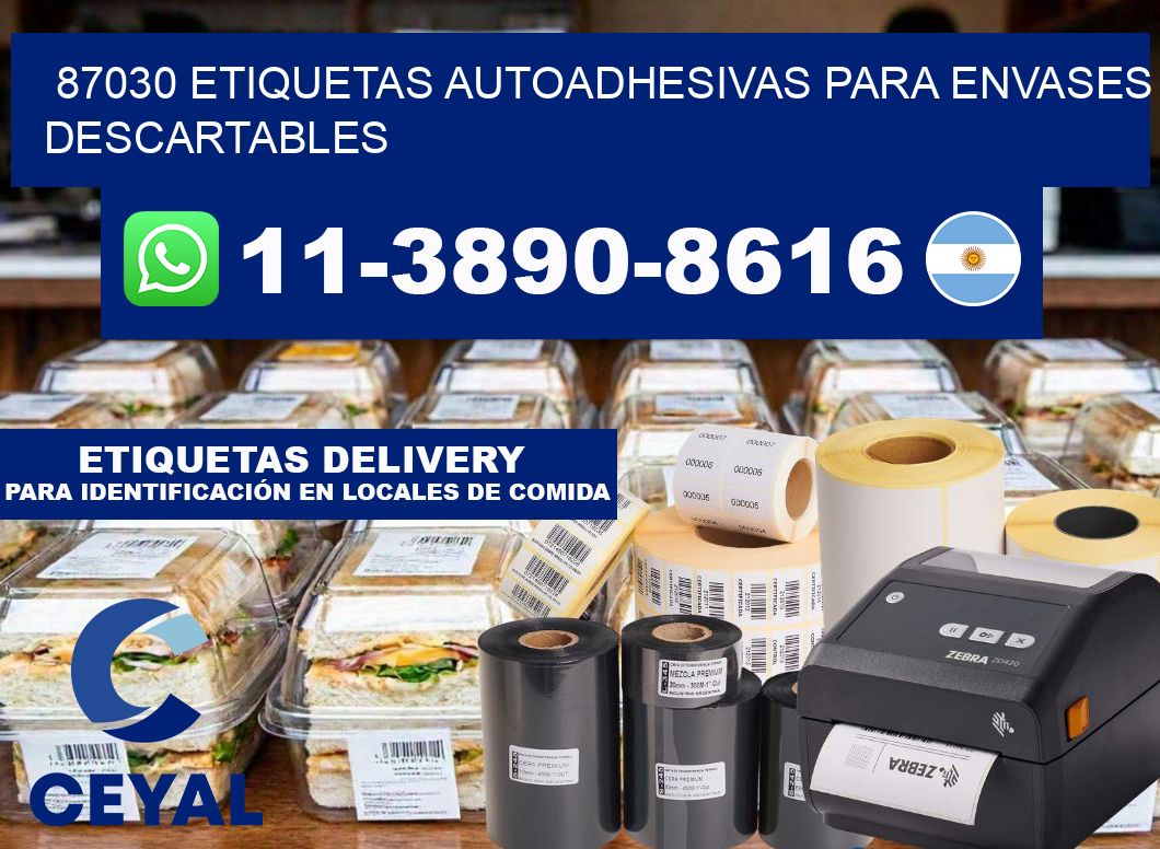 87030 etiquetas autoadhesivas para envases descartables