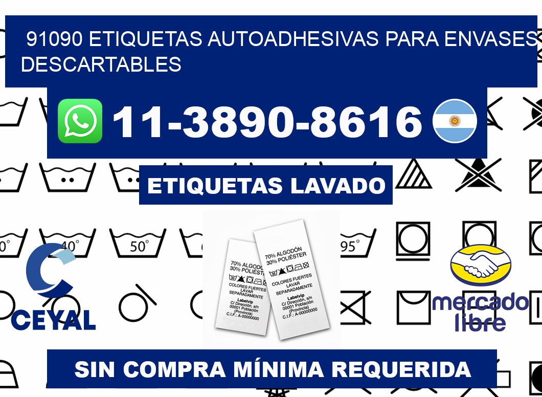 91090 etiquetas autoadhesivas para envases descartables