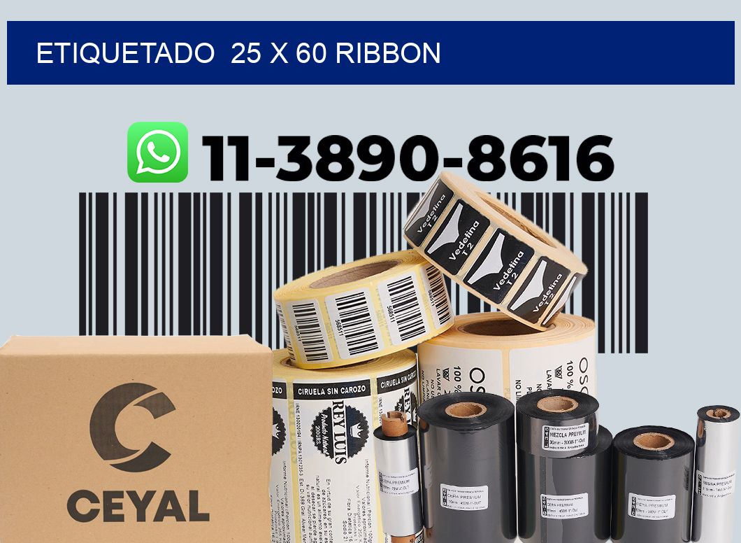 Etiquetado 25 x 60 ribbon