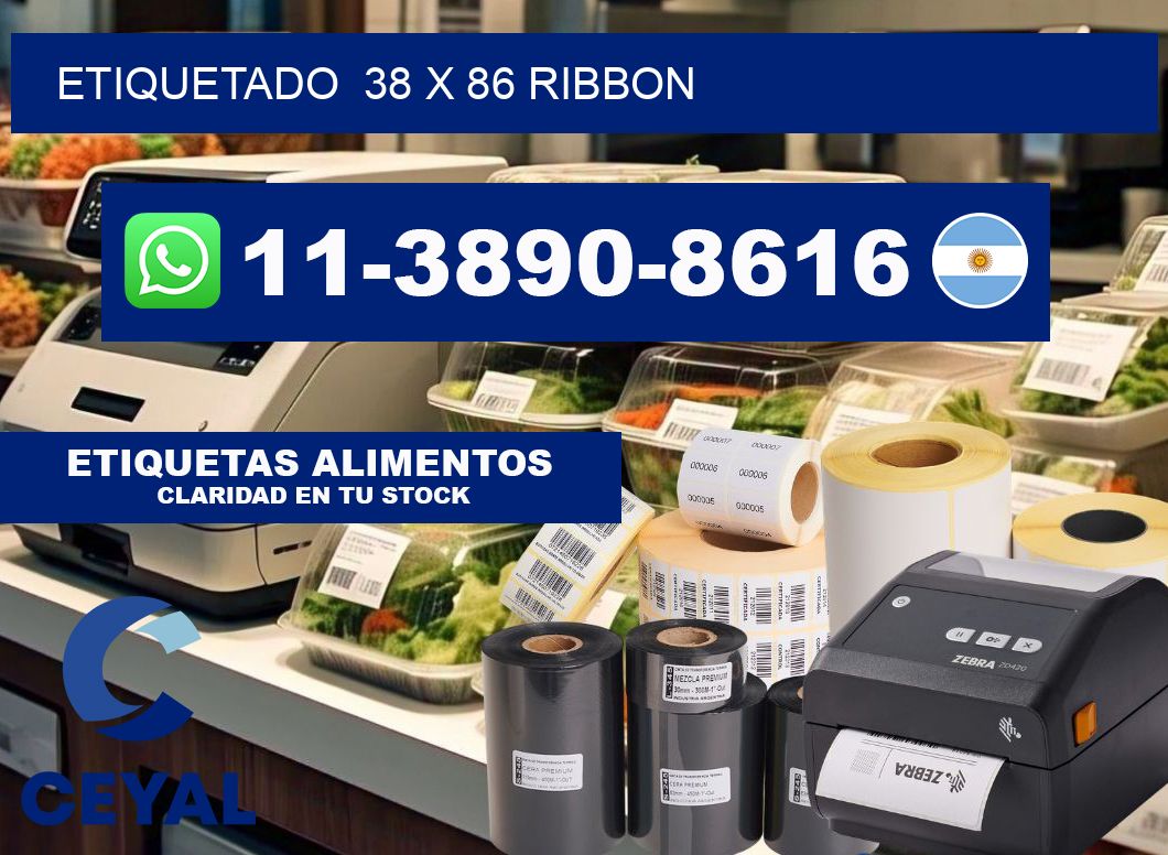 Etiquetado  38 x 86 ribbon
