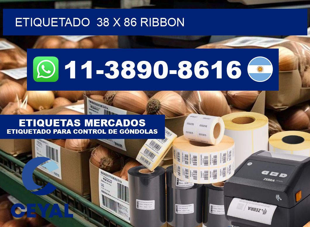 Etiquetado  38 x 86 ribbon