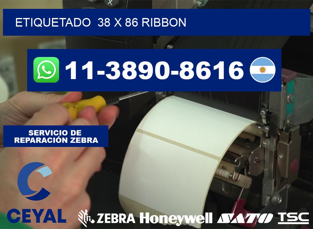 Etiquetado  38 x 86 ribbon