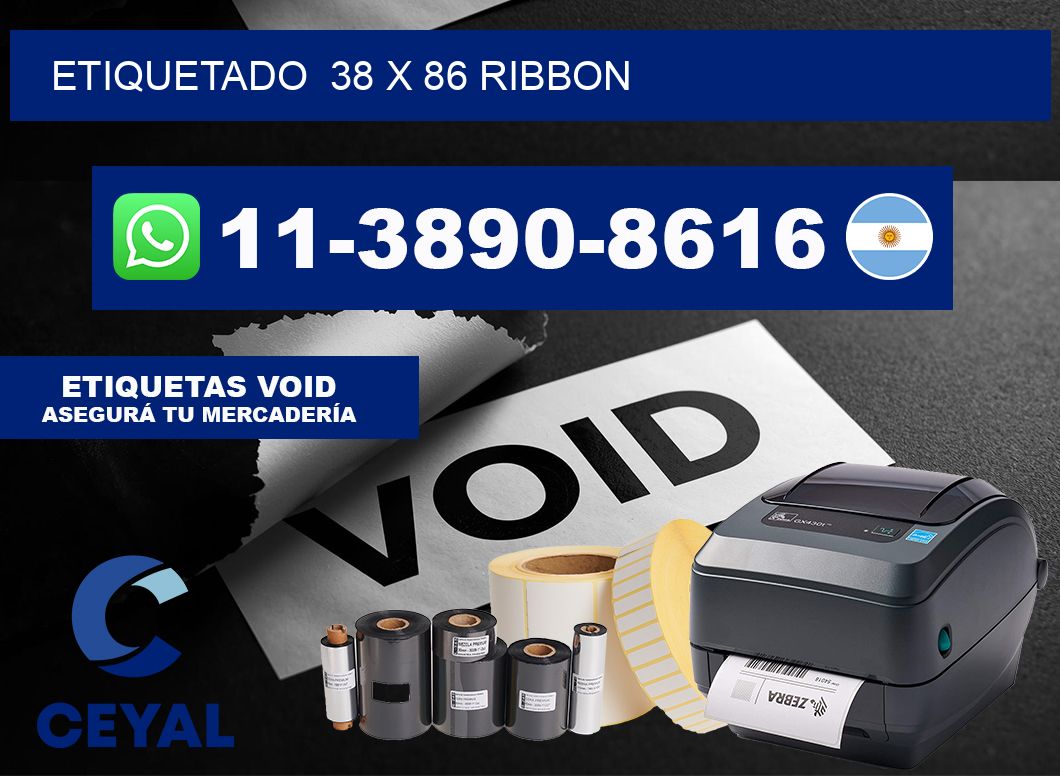 Etiquetado  38 x 86 ribbon