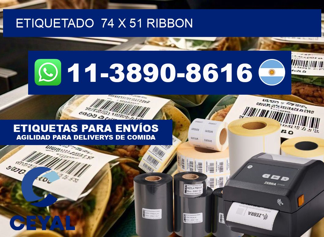 Etiquetado 74 x 51 ribbon