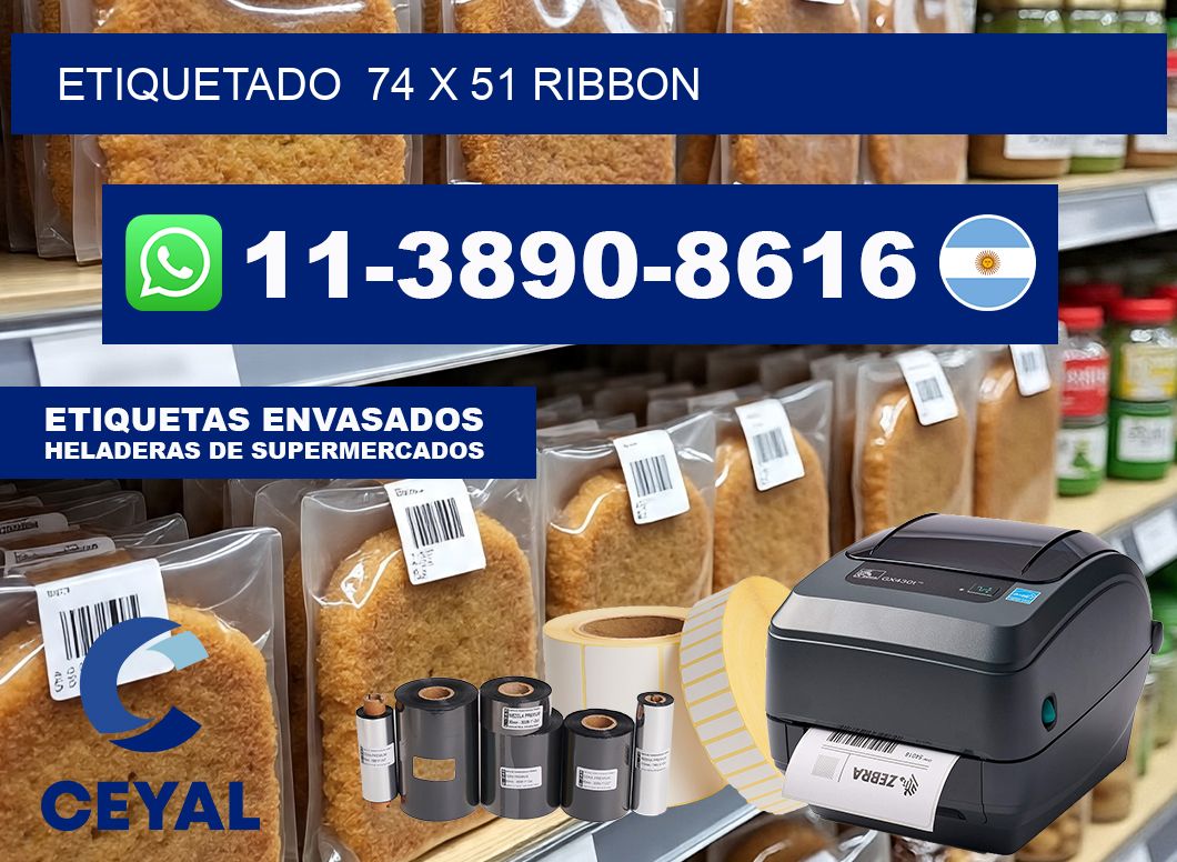 Etiquetado  74 x 51 ribbon