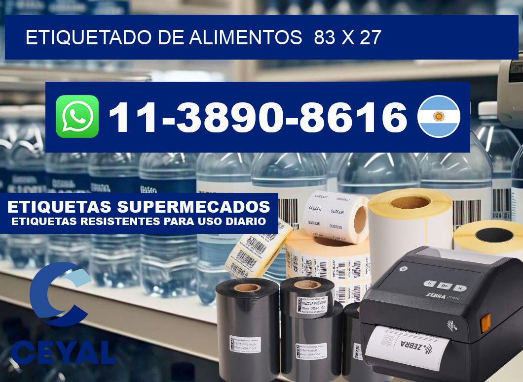 Etiquetado de alimentos  83 x 27