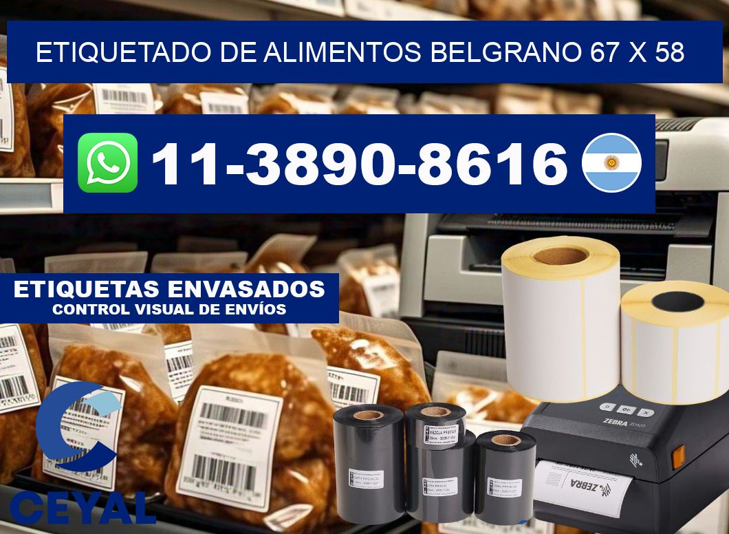 Etiquetado de alimentos belgrano 67 x 58