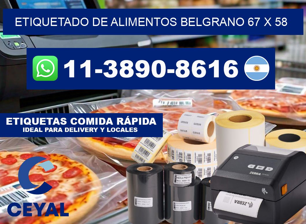 Etiquetado de alimentos belgrano 67 x 58