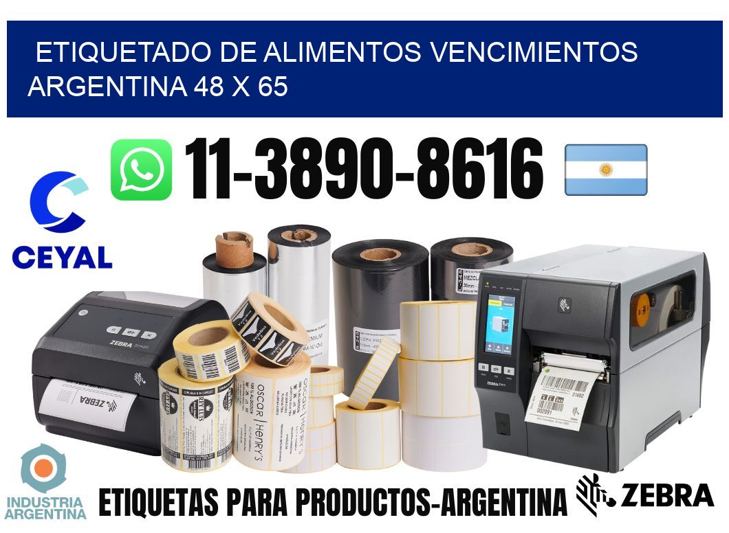 Etiquetado de alimentos vencimientos Argentina 48 x 65