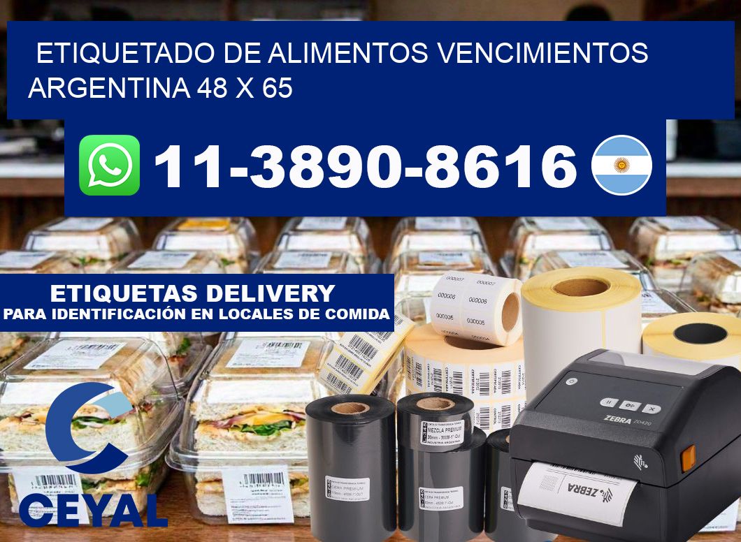 Etiquetado de alimentos vencimientos Argentina 48 x 65