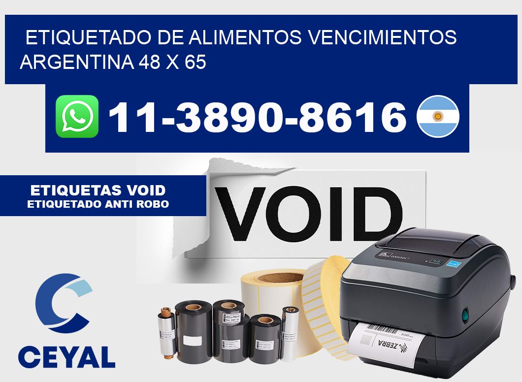 Etiquetado de alimentos vencimientos Argentina 48 x 65