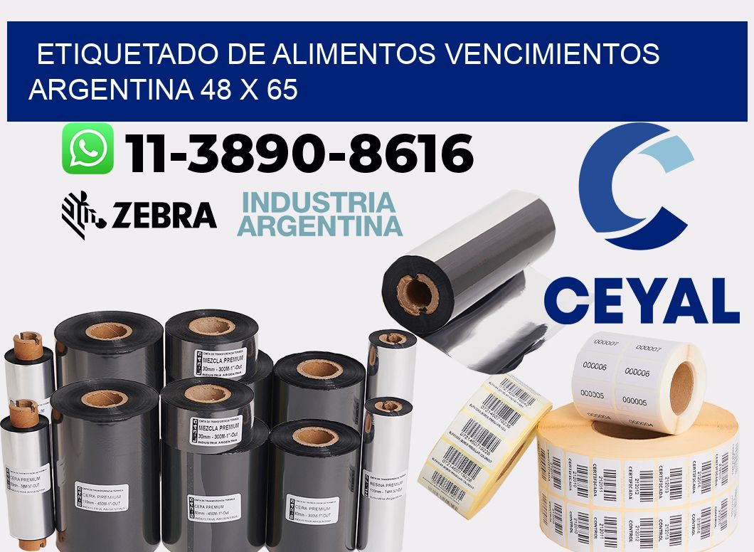 Etiquetado de alimentos vencimientos Argentina 48 x 65
