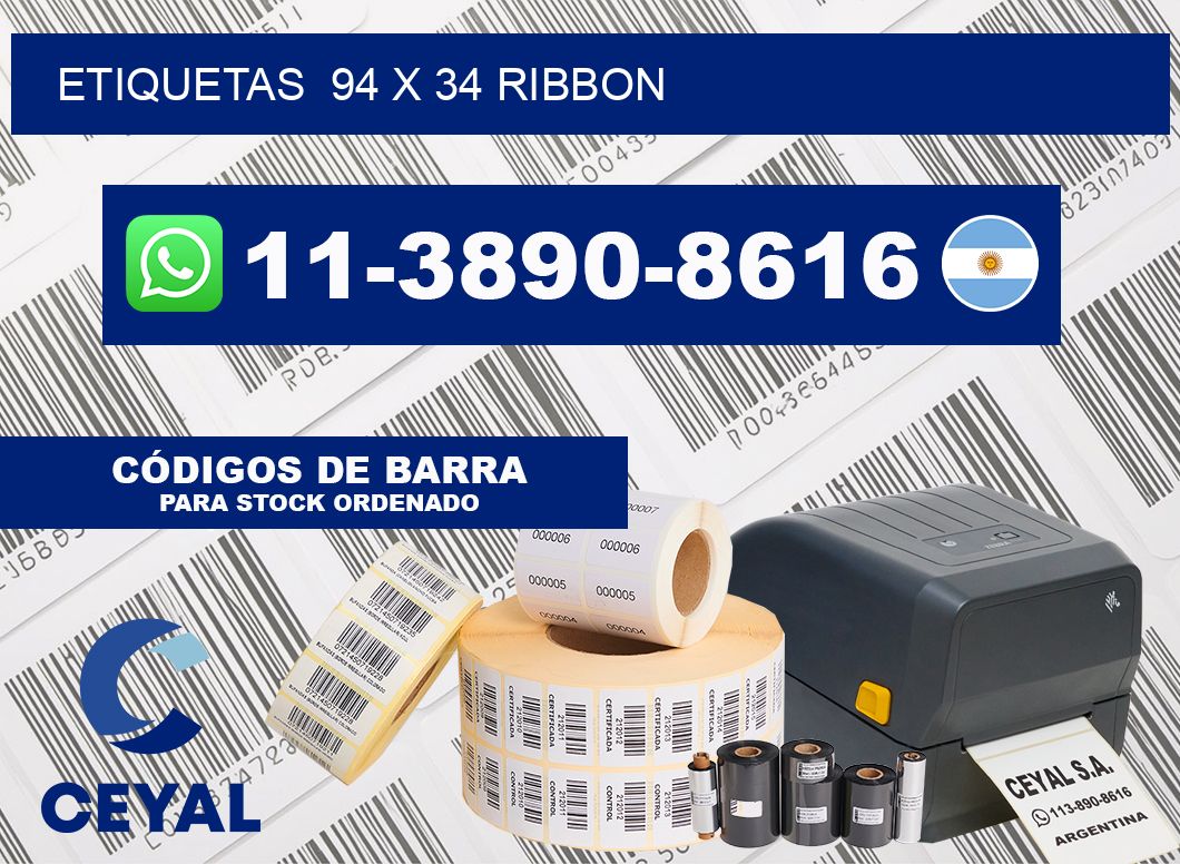 Etiquetas  94 x 34 ribbon