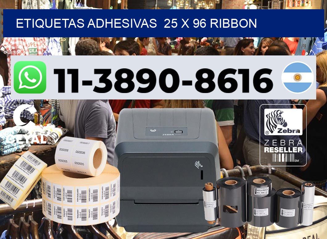 Etiquetas adhesivas  25 x 96 ribbon