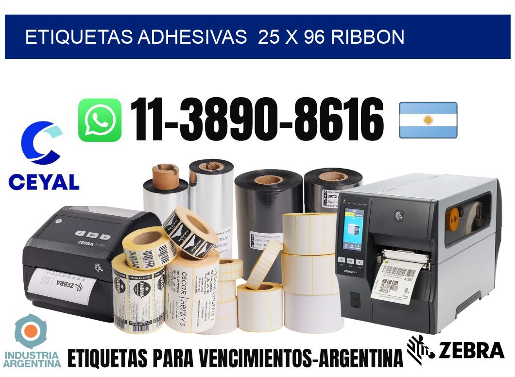 Etiquetas adhesivas  25 x 96 ribbon