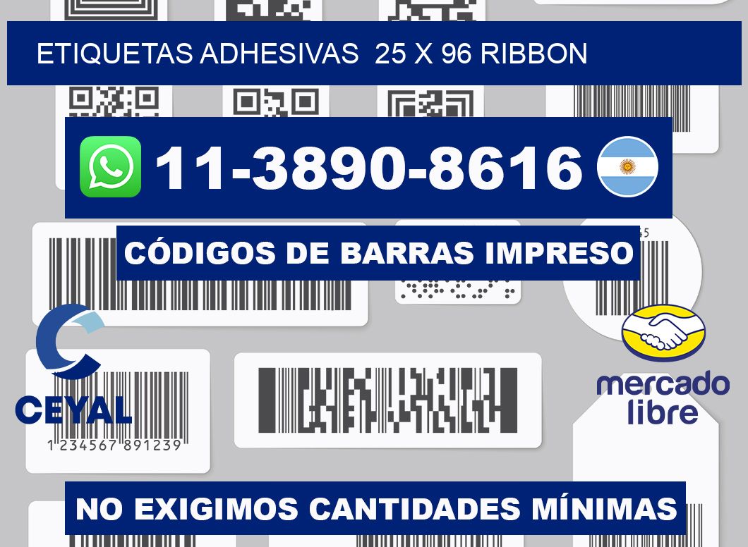 Etiquetas adhesivas  25 x 96 ribbon