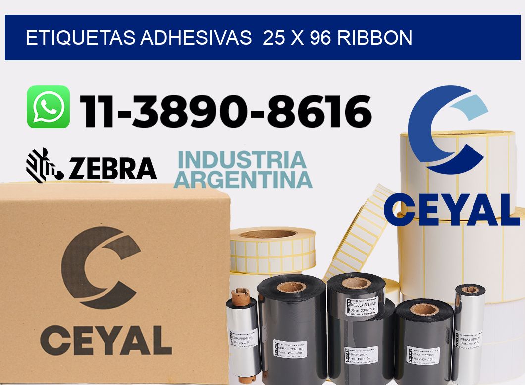 Etiquetas adhesivas  25 x 96 ribbon