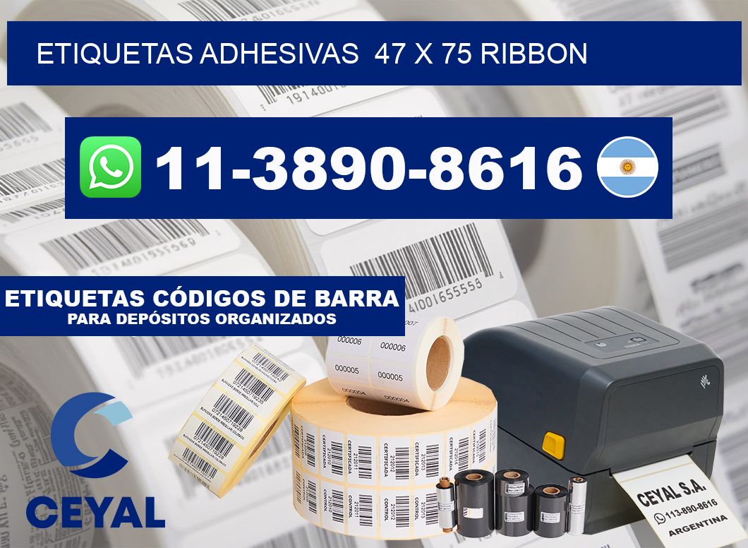 Etiquetas adhesivas 47 x 75 ribbon