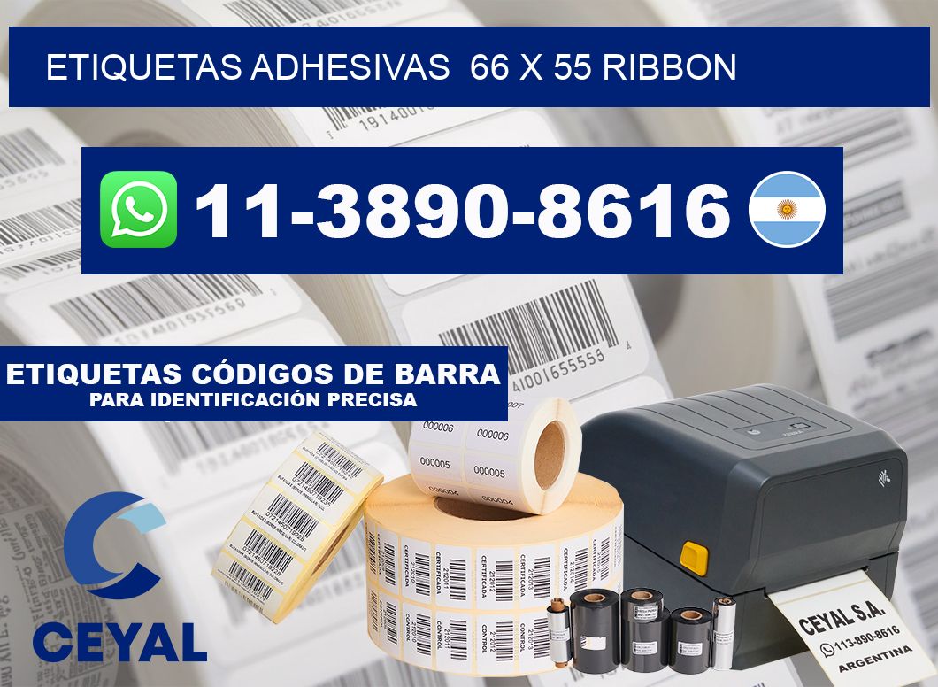 Etiquetas adhesivas  66 x 55 ribbon