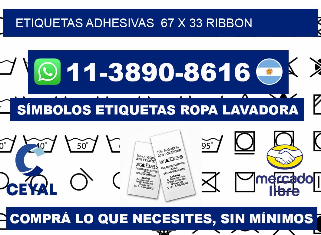 Etiquetas adhesivas 67 x 33 ribbon