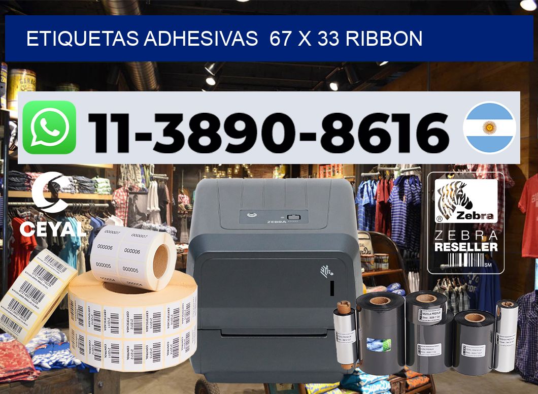 Etiquetas adhesivas 67 x 33 ribbon