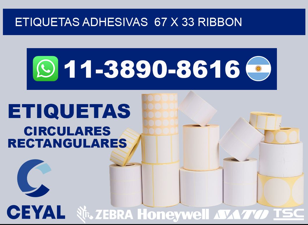 Etiquetas adhesivas 67 x 33 ribbon